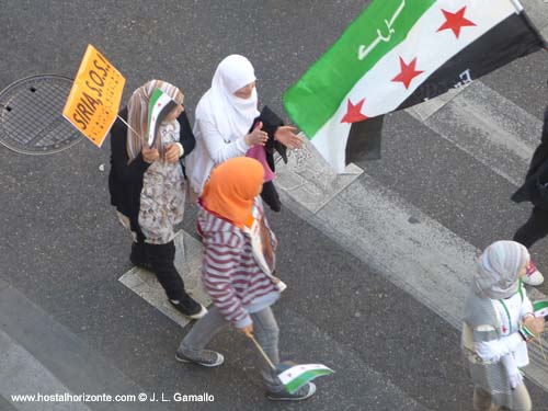 Manifestacion contra el referendum en siria Madrid 2012