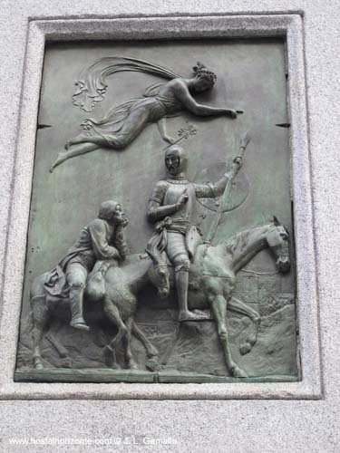 Don Quijote y Sancho Monumento a Cervantes Plaza de las Cortes Madrid Centro Spain Don Quijote y Sancho Monumento a Cervantes Plaza de las Cortes Madrid Centro Spain