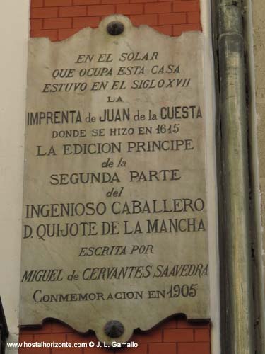 Imprenta de Juan de la Cuesta Don Quijote Cervantes Sociedad Cervantina Calle de Atocha 87 Madrid Centro spain